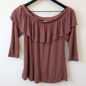 Anthropologie Dolan Left Coast Charla Pink Off Shoulder Top